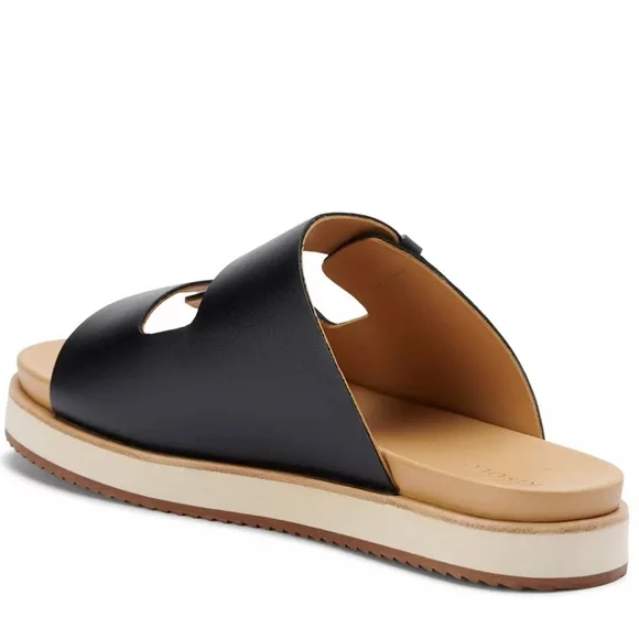 Nisolo Ella Black and Tan Slide Sandals NWT - Picture 4 of 7